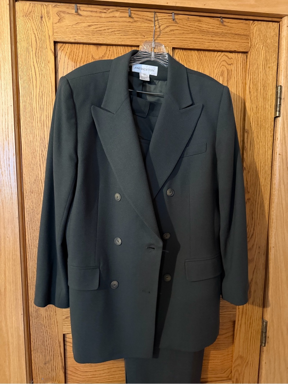 Jones New York Women's Grey Double-Breasted Blazer
